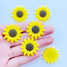 10/20 Pcs New Kawaii Cute Cartoon Chrysanthemum, Sunflower Flat Back Soft Glue Scrapbook Diy Party Hairpin Accessories Craft J10