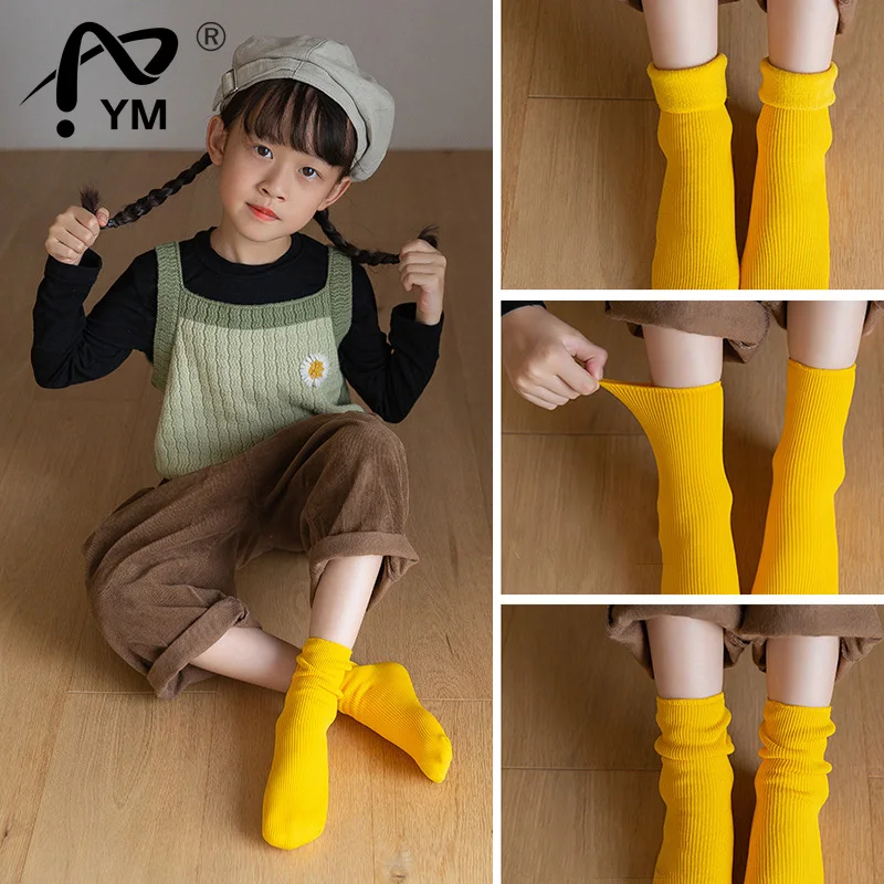 

New 2Pairs/Lot Winter Kids Cashmere Snow Long Socks Thick Children Soft Warm Socks For Baby 2-13Years Boys Girls Thermal Floor