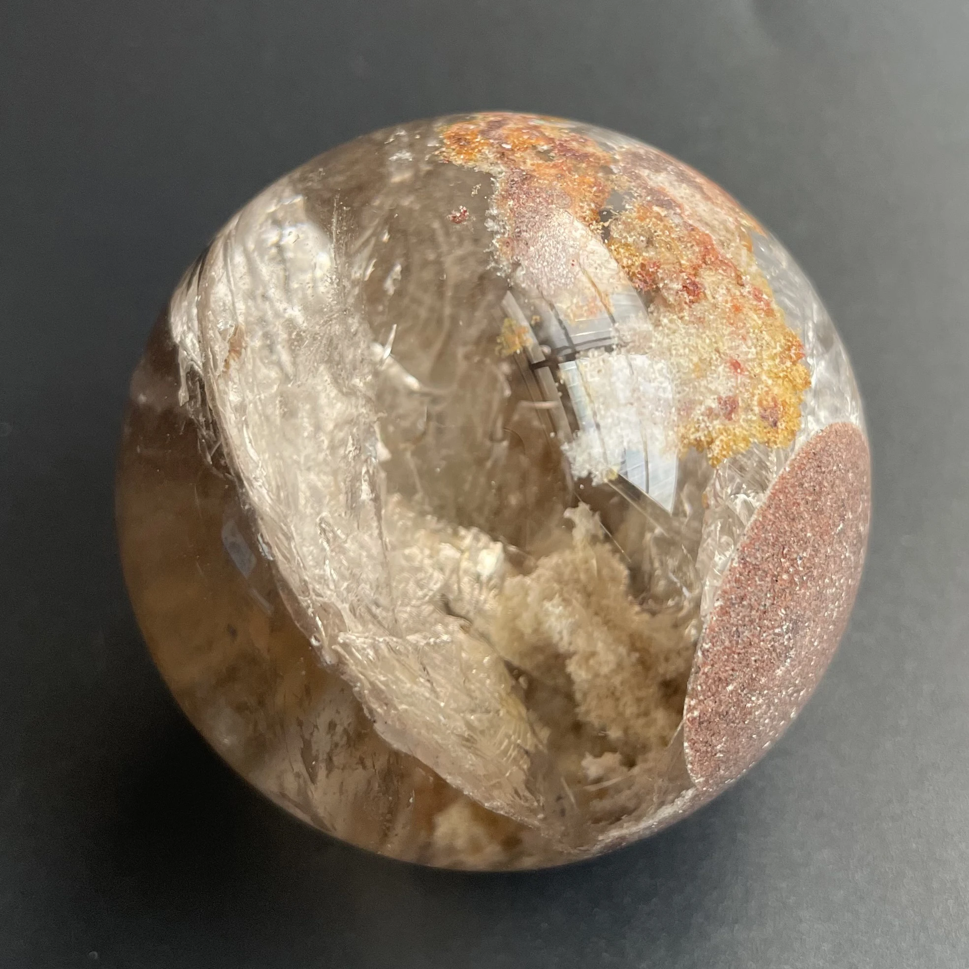 173 г натуральный хрустальный шар зеленая фантомная Сфера каменная декорация