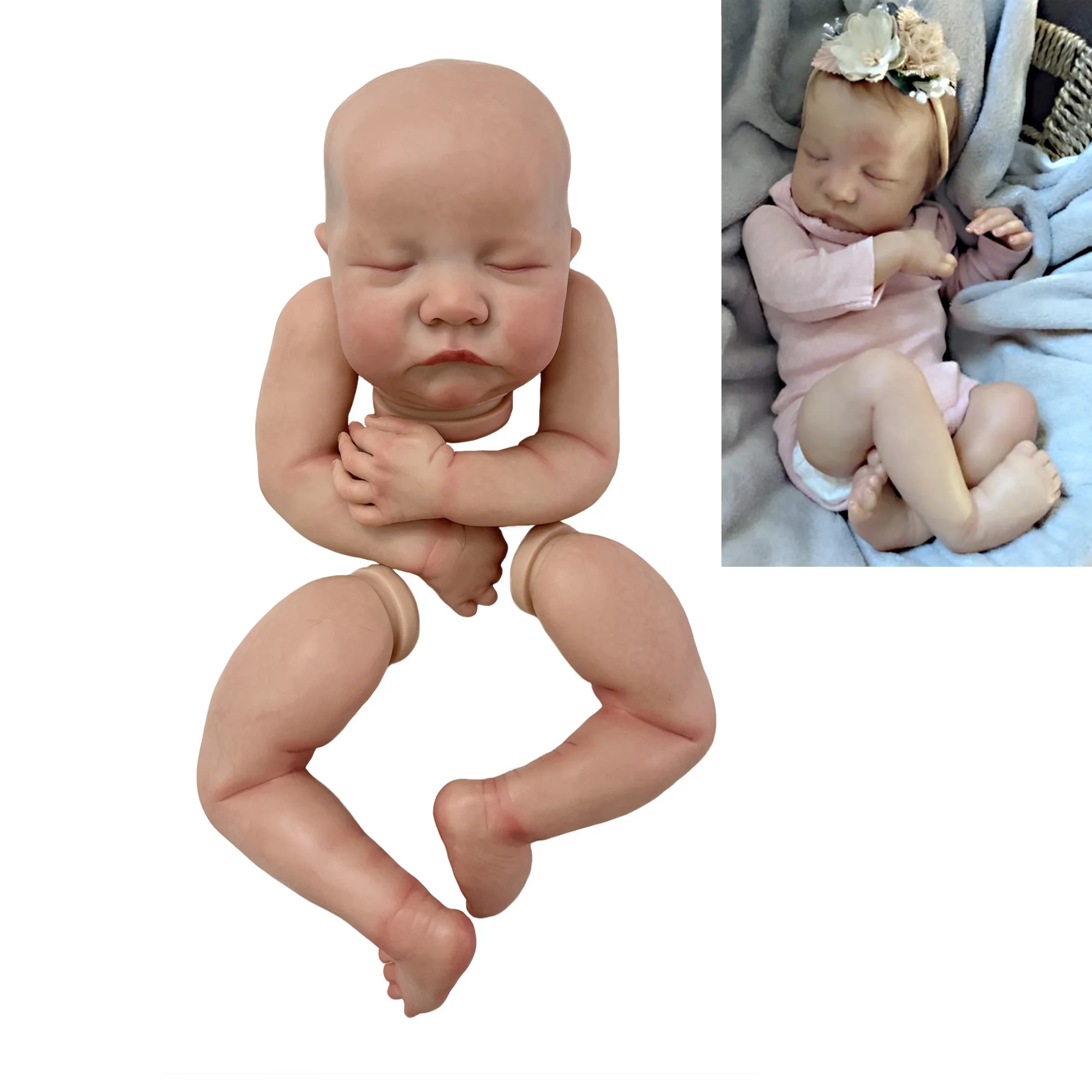 

Lovely Kit Reborn 20 Inch Doll Kits Handmade Painted Soft Vinyl Reborn Doll Kits Bebe Reborn