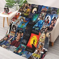 90s childhood movie s throws blankets collage flannel ultra soft warm picnic blanket bedspread on the bed