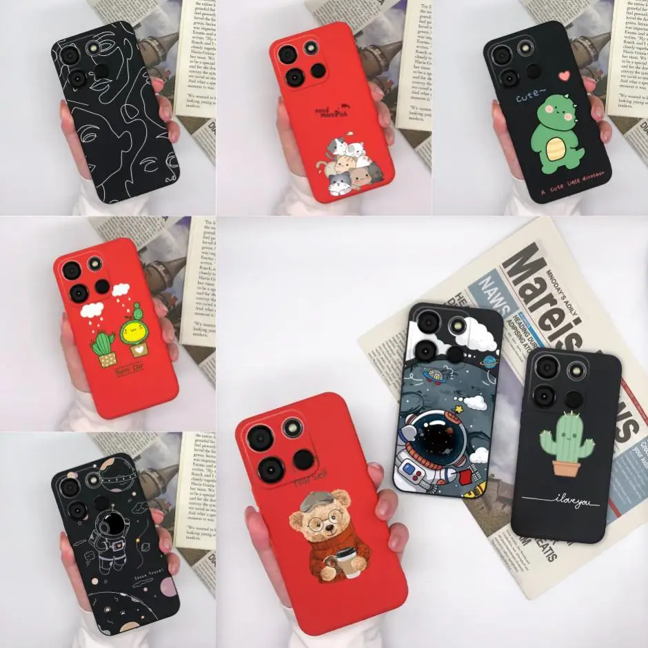 Для Tecno Itel A60 телефон горячий новый дизайн милый медведь кактус мультфильм