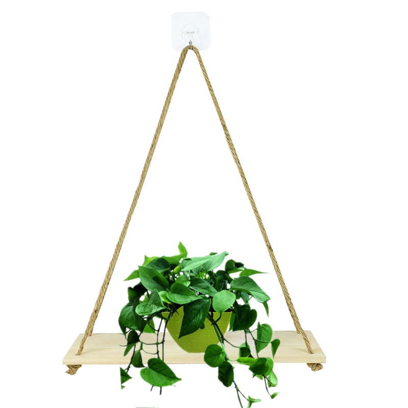 Moredn простые деревянные веревочные качели настенные подвесные растения