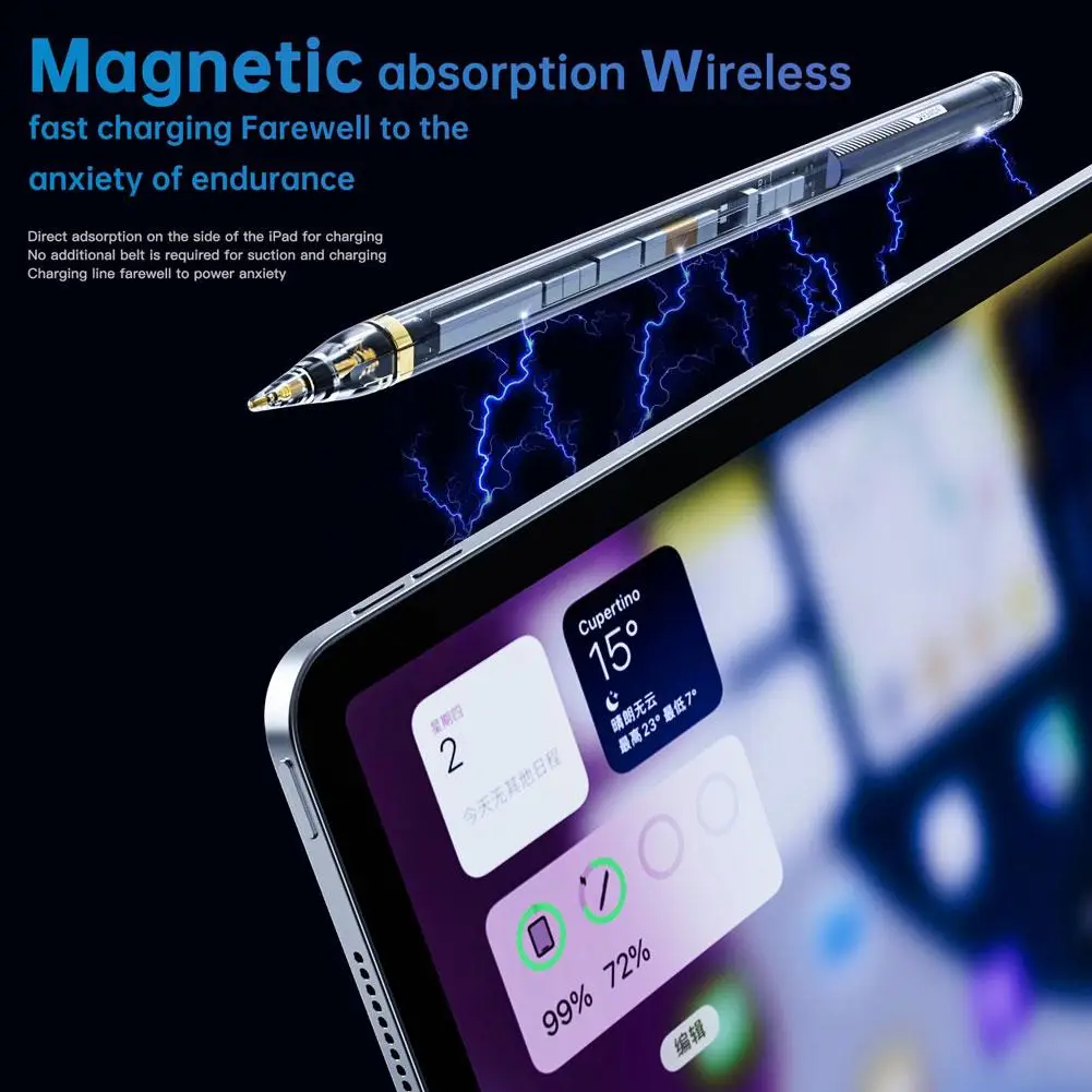 

Магнитный прозрачный карандаш W7J1, ручка для IPad Air 4 5 Pro Mini 6 с беспроводной зарядкой