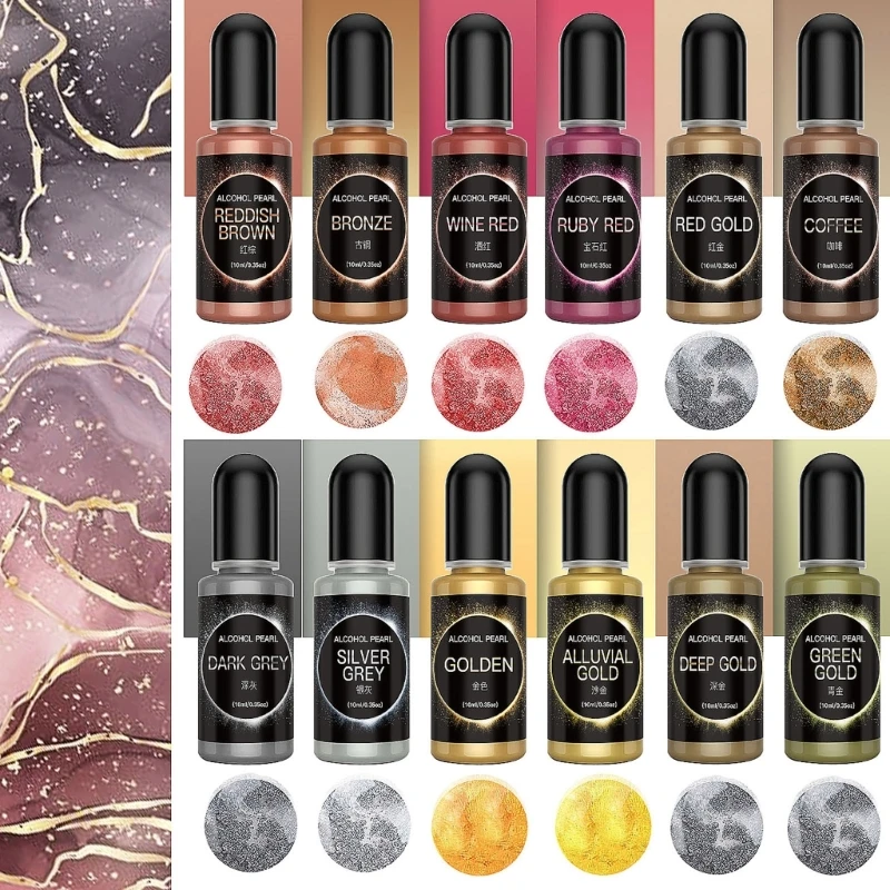 

Пигментная жидкость из эпоксидной смолы 12 цветов краска из эпоксидной смолы каждый 0,35 унций концентрированный полимерный краситель для из...