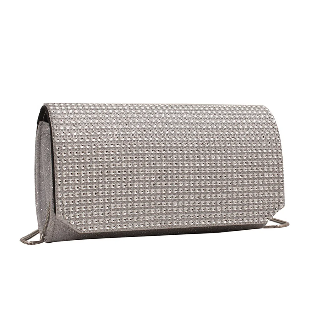 

Fashion Rhinestone Women Shoulder Bag Chain Evening Clutch Ladies Leather Purse for Women Fashionable Decoration