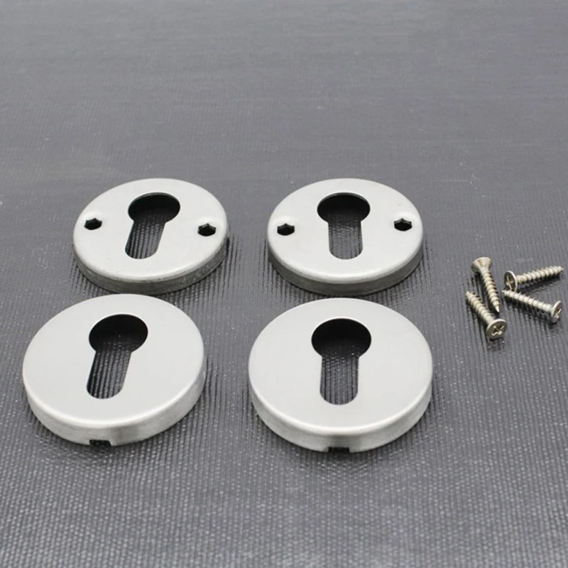 

Lock Cylinder Escutcheon Accessories Round Stainless Steel Corrosion Replace Screws Keyhole Covers Set