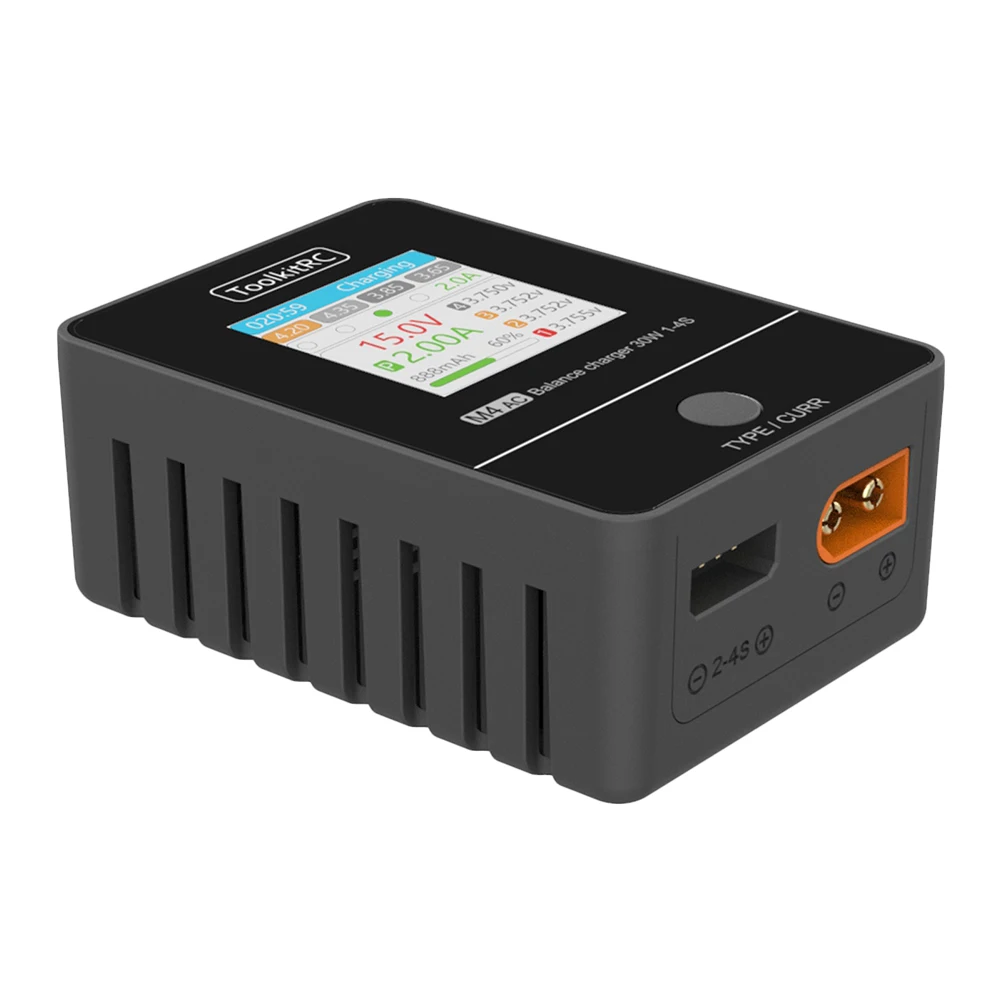 

M4AC 400W LiPO LiFE LiHV Compact AC Charger 1-4S XT30/ XT60 Interface for RC Model FPV Racing Freestyle Drone Battery