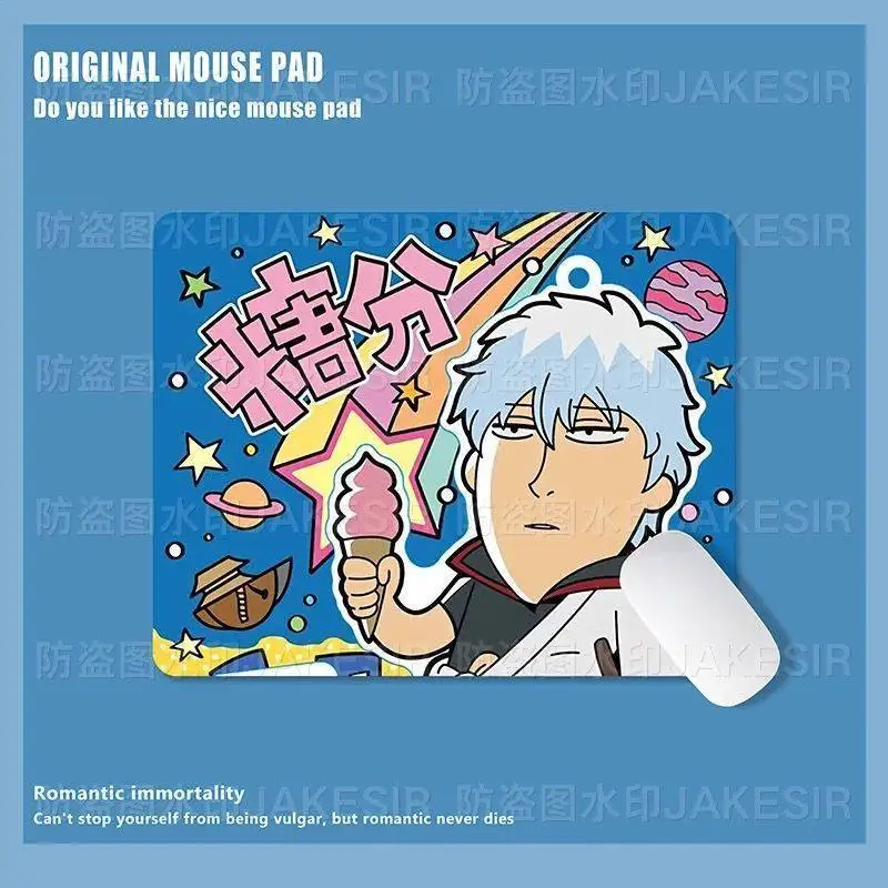 Фото Кавайный большой коврик для мыши Gintama, нескользящий настольный коврик для офиса, ноутбука, компьютера, клавиатуры, защитный коврик для стола для дома и повседневной работы. №4