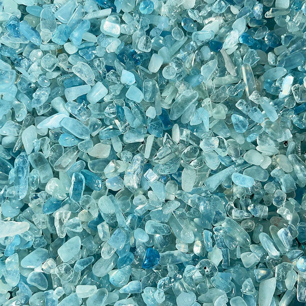 

Аквамариновые кварцевые чипсы Runyangshi 5-7 мм