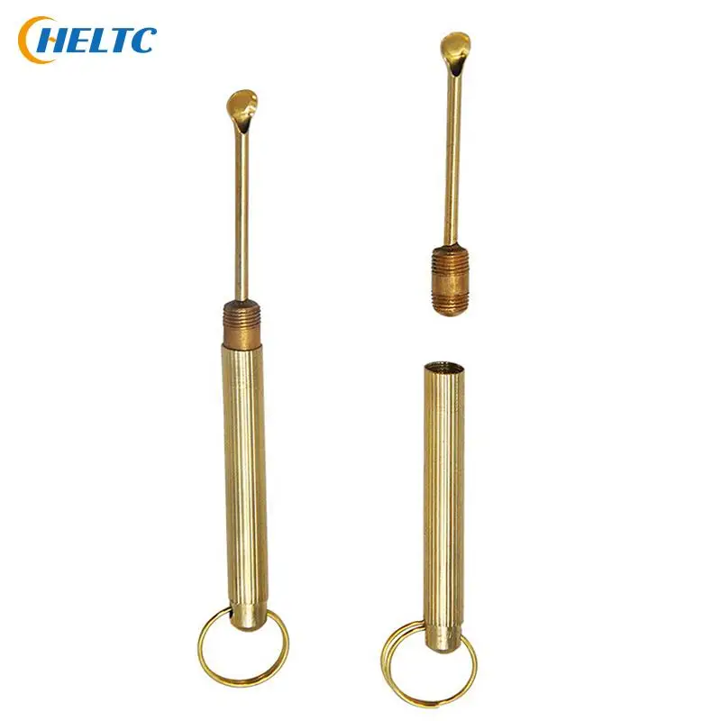 1/3/5 шт. карман Размеры золотистыми латунными зубцами и табачная ложка Sniffer Snorter