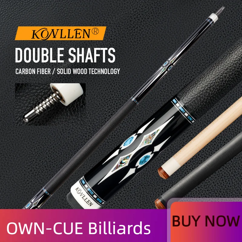 

KONLLEN Billiard Carbon Fiber Shaft Pool Cue Maple Sold Shaft Carbon Technology 2 Shafts Inlay Cue Radial Pin Play Cue Sticks