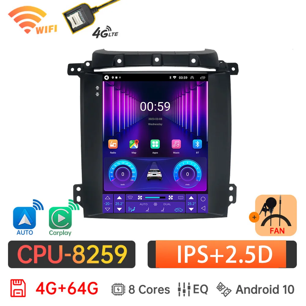 

Автомобильный радиоприемник Android 12 для Kia Sorento BL, мультимедийный плеер, GPS-навигация, 4G Carplay, стерео головное устройство, 9,7 дюйма, Tesla Style BT5.0 2din