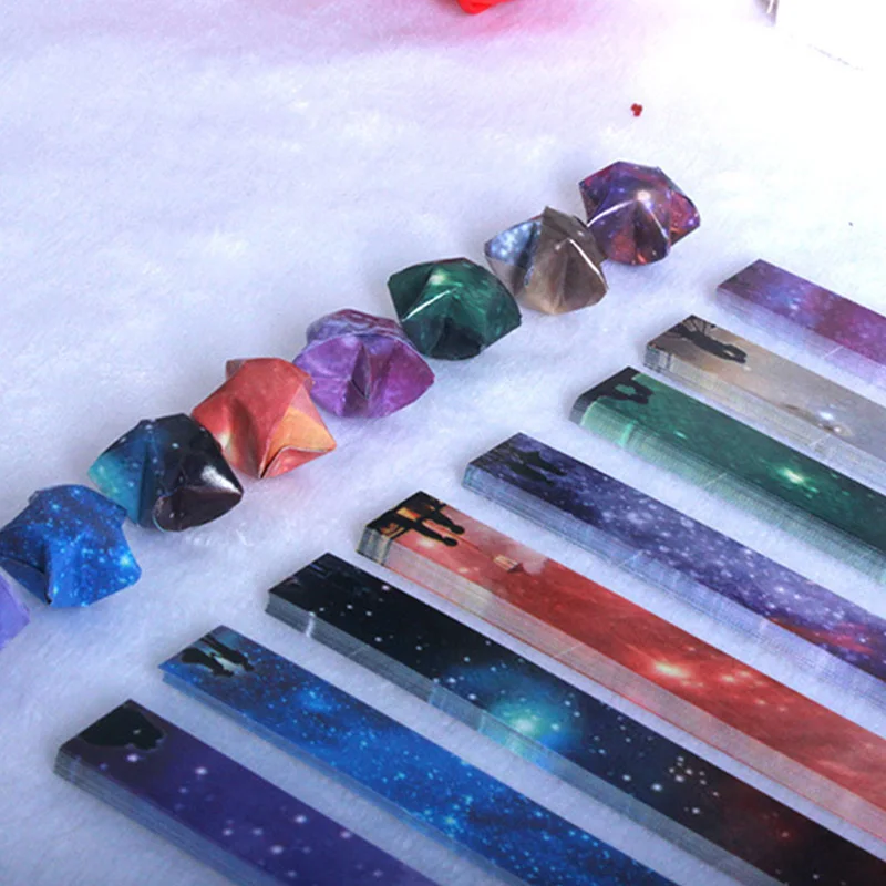 

540 Sheets Cartoon Paper Set Folding Paper Hand Art Origami Stars Paper Strips Lucky Colorful Star Folding Paper for Hand Arts