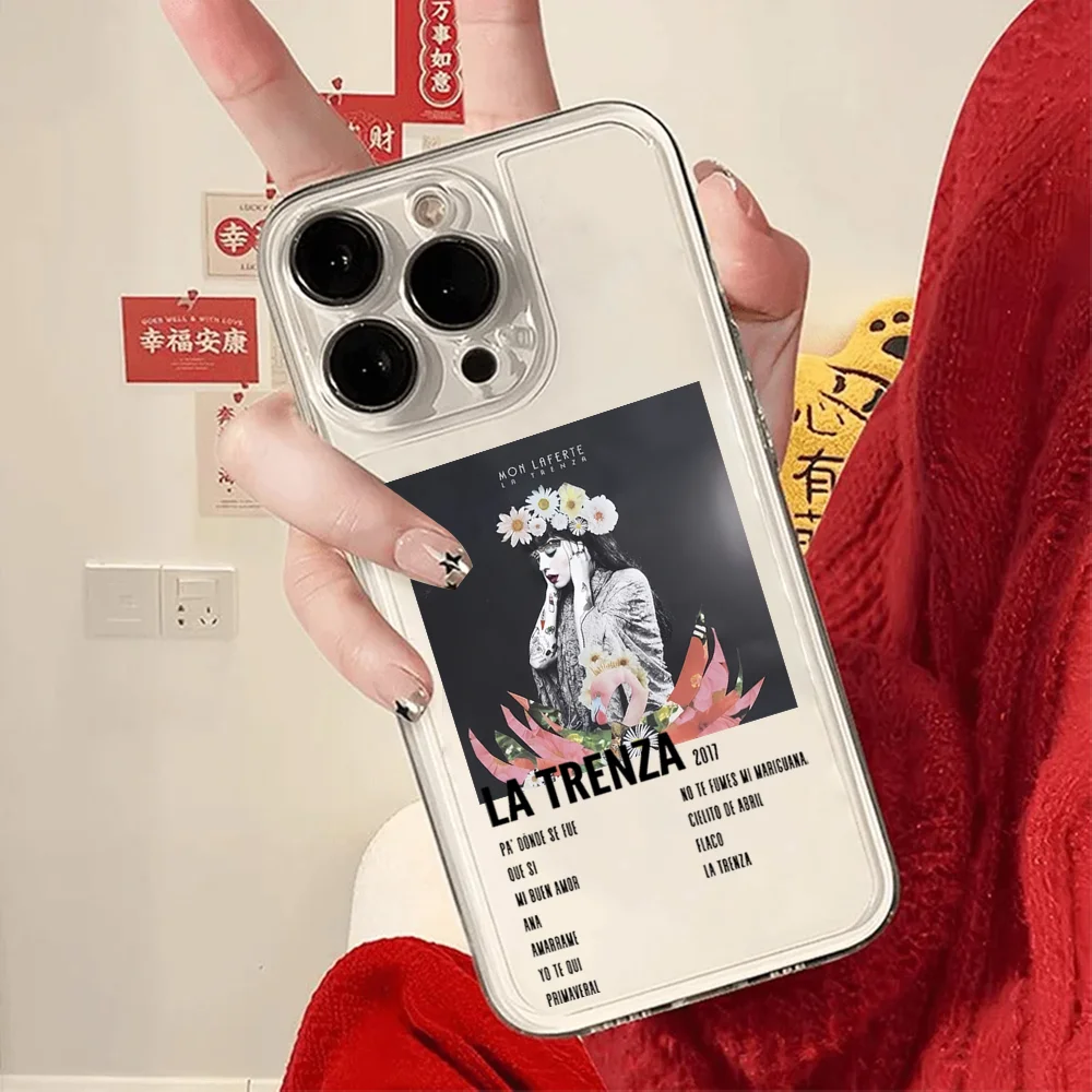 Фото Чехол для телефона с изображением чилийского певца Мон Ларфетте, FUNDA, для iPhone 12, 11, 13, 14, 15, 16, 17 MINI Max Pro Plus, ударопрочный, мягкий, прозрачный, с мягкой задней крышкой №3