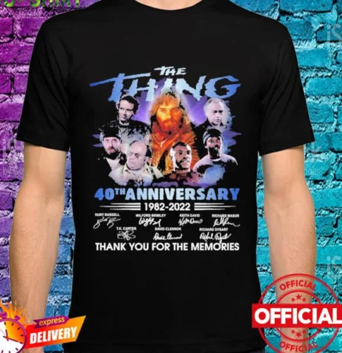 

The Thing T shirt 40th anniversary 1982 2022 T shirt memories signatures shirt