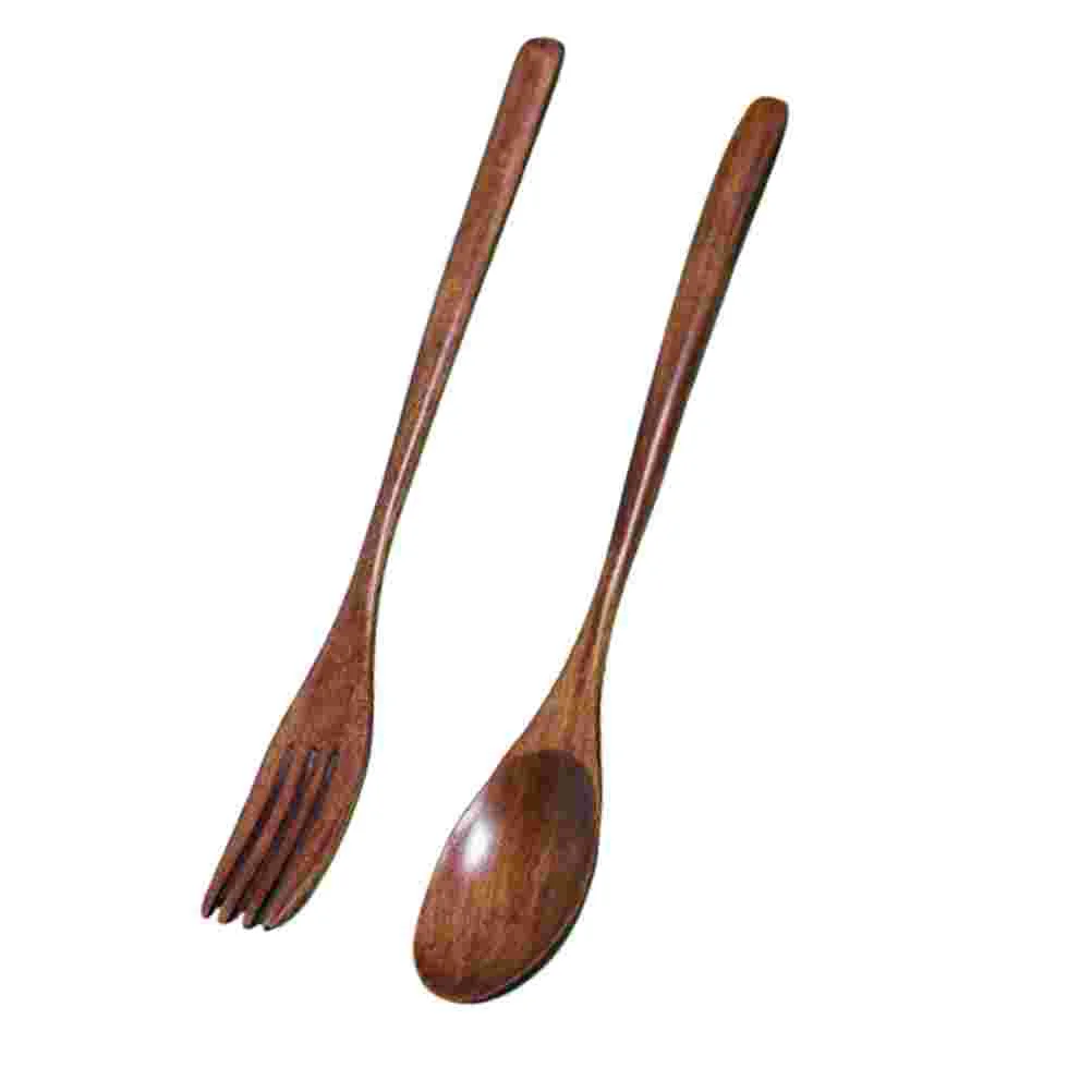 

Restaurant Home for Tableware Dessert Fork Flatware Set Creative Portable Spoon and Fork 2pcs
