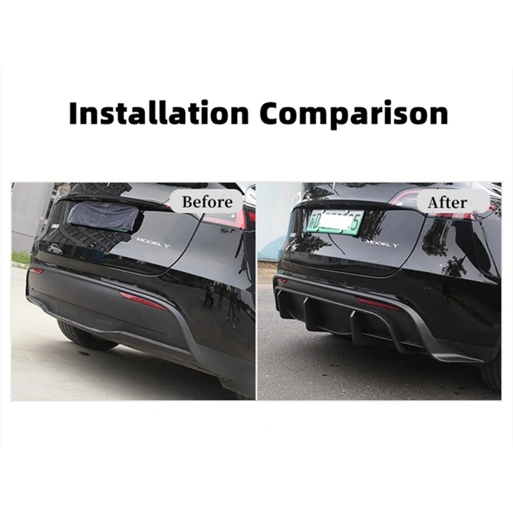 Диффузор для заднего бампера Tesla Model Y 2021- 2023 комплект тела спойлера губ черный