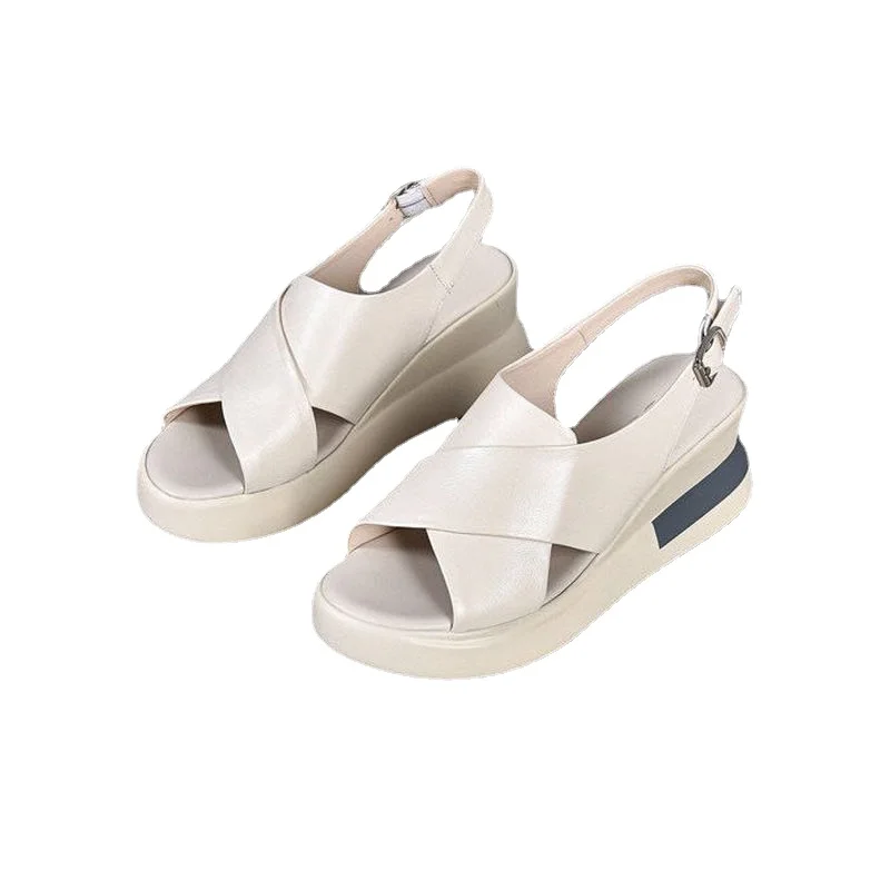 

Удобные сандалии, Новинка лета 2022, модная верхняя одежда, однотонная универсальная женская обувь на толстой подошве с пряжкой «одно слово»