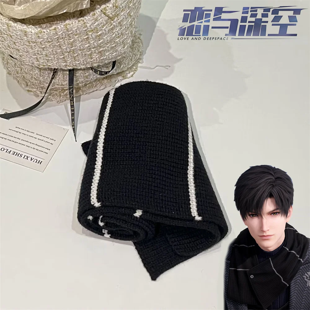 Игра Love And Deepspeace Zayne черный шарф для косплея вязаные теплые шарфы в полоску