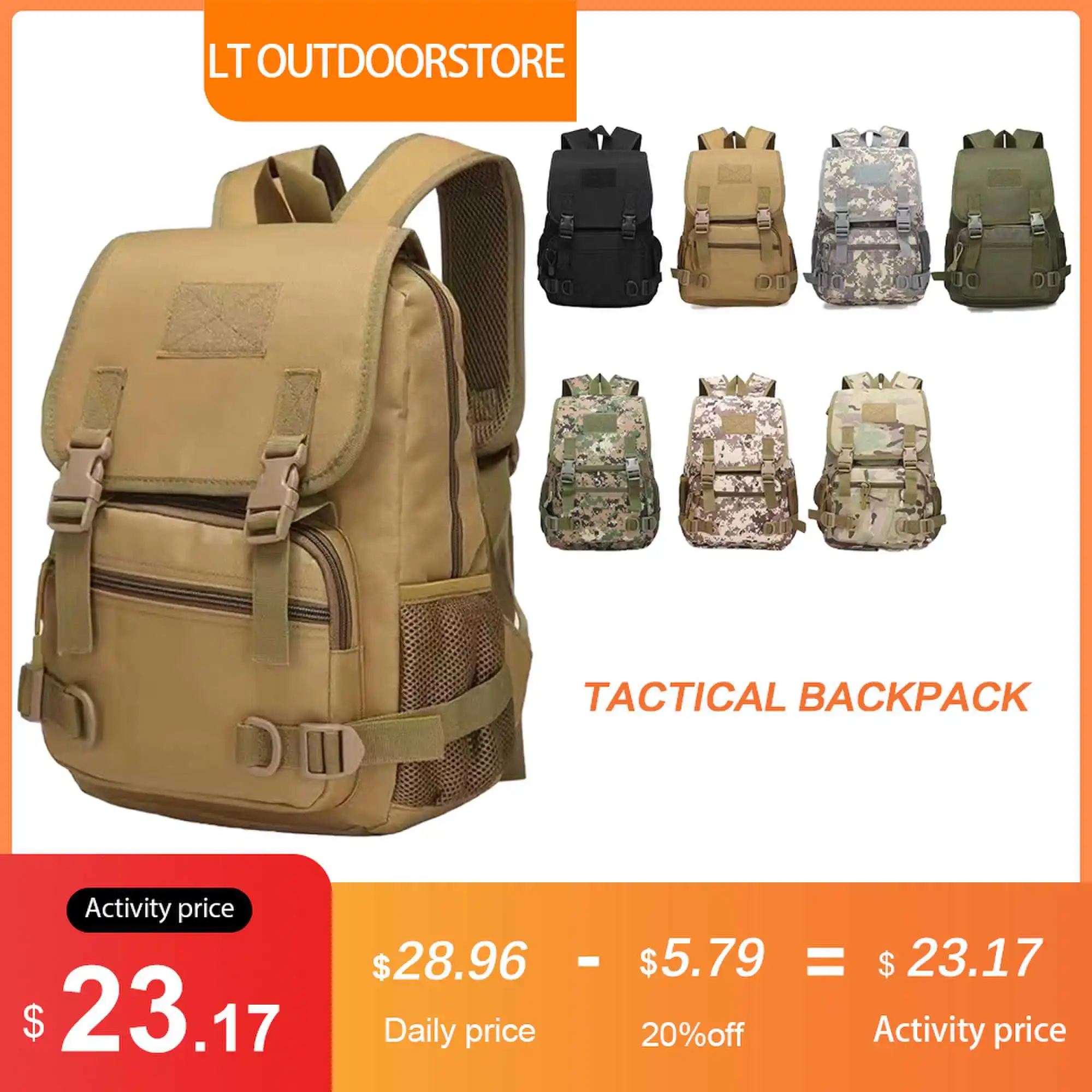 

Tactical backpack Men's And Women's SportsOutdoor Fashion Oxford Cloth Travel Waterproof Student Couple Backpack