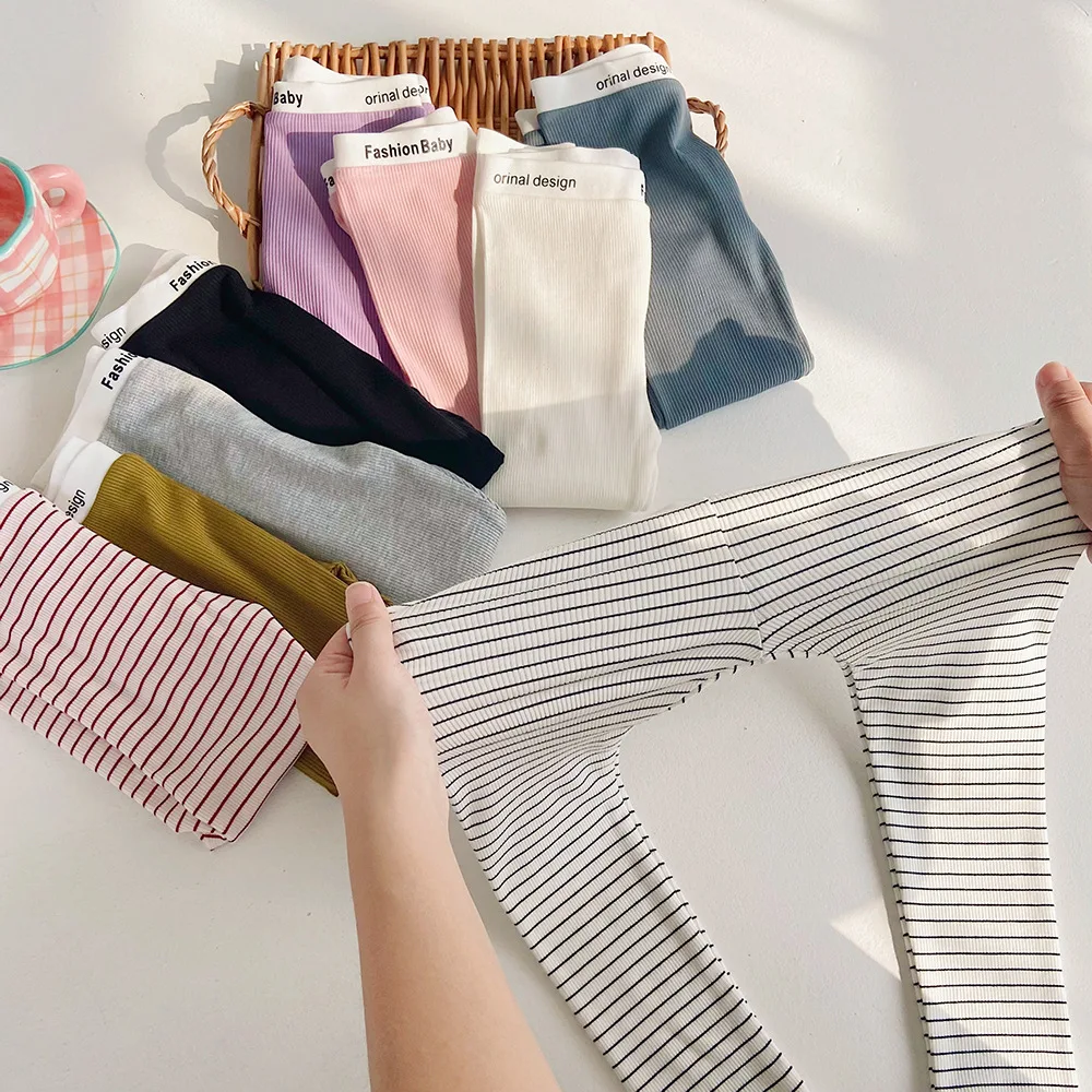 

Autumn Girls Leggings Pants Candy Color Cotton Leggings Trousers Children Toddler Ribbed Leggings Girl Bottom Clothes DT521