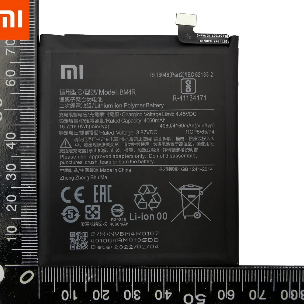xiao mi original bm4r battery for xiaomi mi 10 lite 5g bm4r genuine replacement phone battery 4160mah with free tools free global shipping