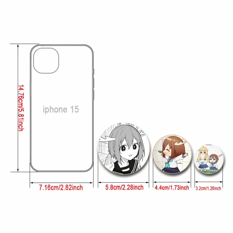 32/58mm Anime My Deer Friend Nokotan Character Pins Tinplate Badge DIY Cartoon Brooches Fans Collection Gifts Clothes Decoration