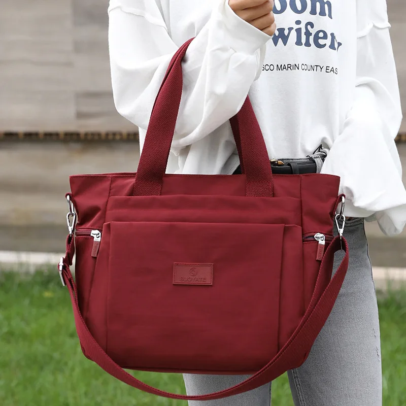 

Нейлоновая женская сумка-мессенджер через плечо для женщин среднего и пожилого возраста, ручная сумка для мам, вместительная сумка-тоут, ро...