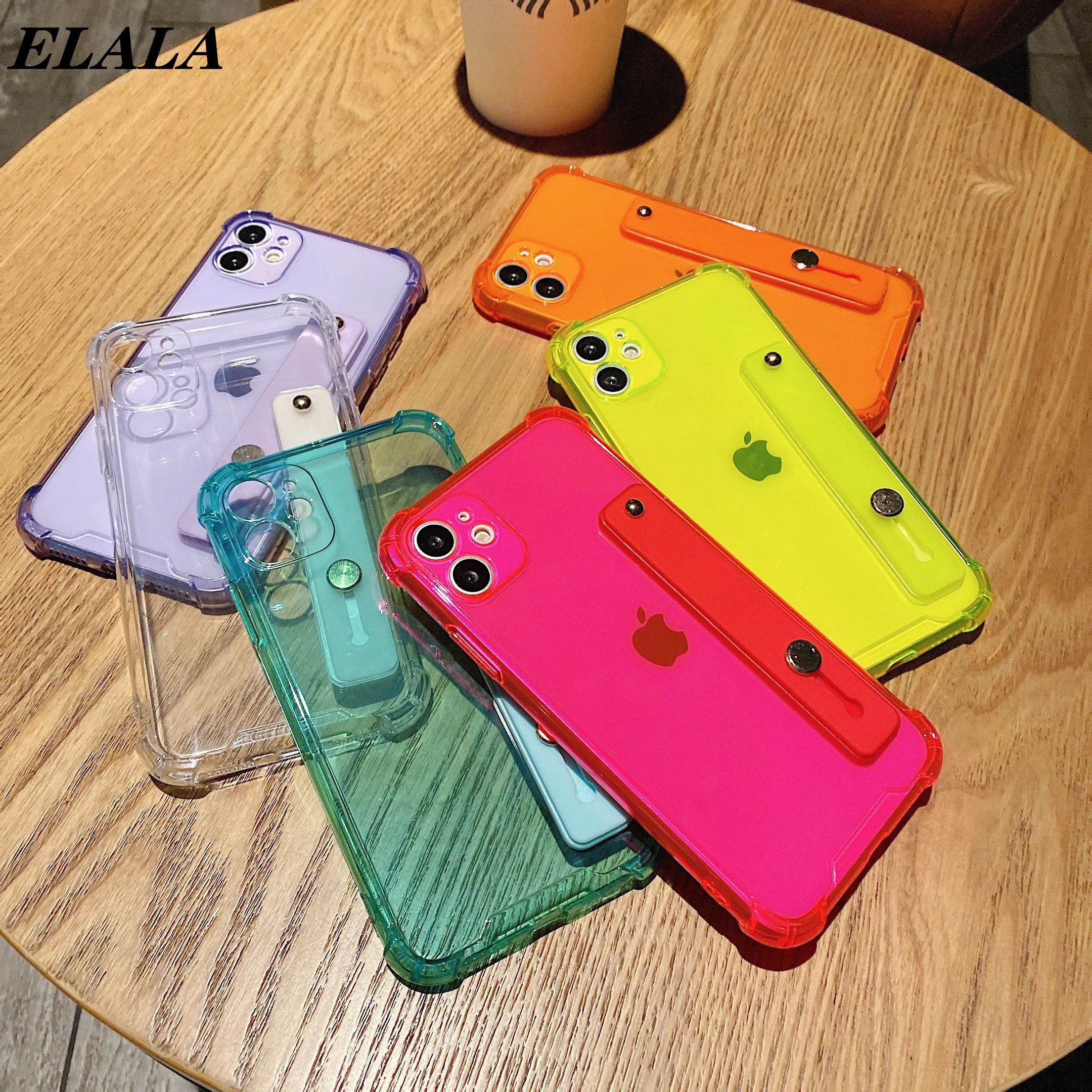 

Shockproof Case for iPhone 13 12 11 Pro Max Transparent Cover XR XS 7 8Plus SE2020 Soft TPU Airbag Coque Candy Color Phone Shell