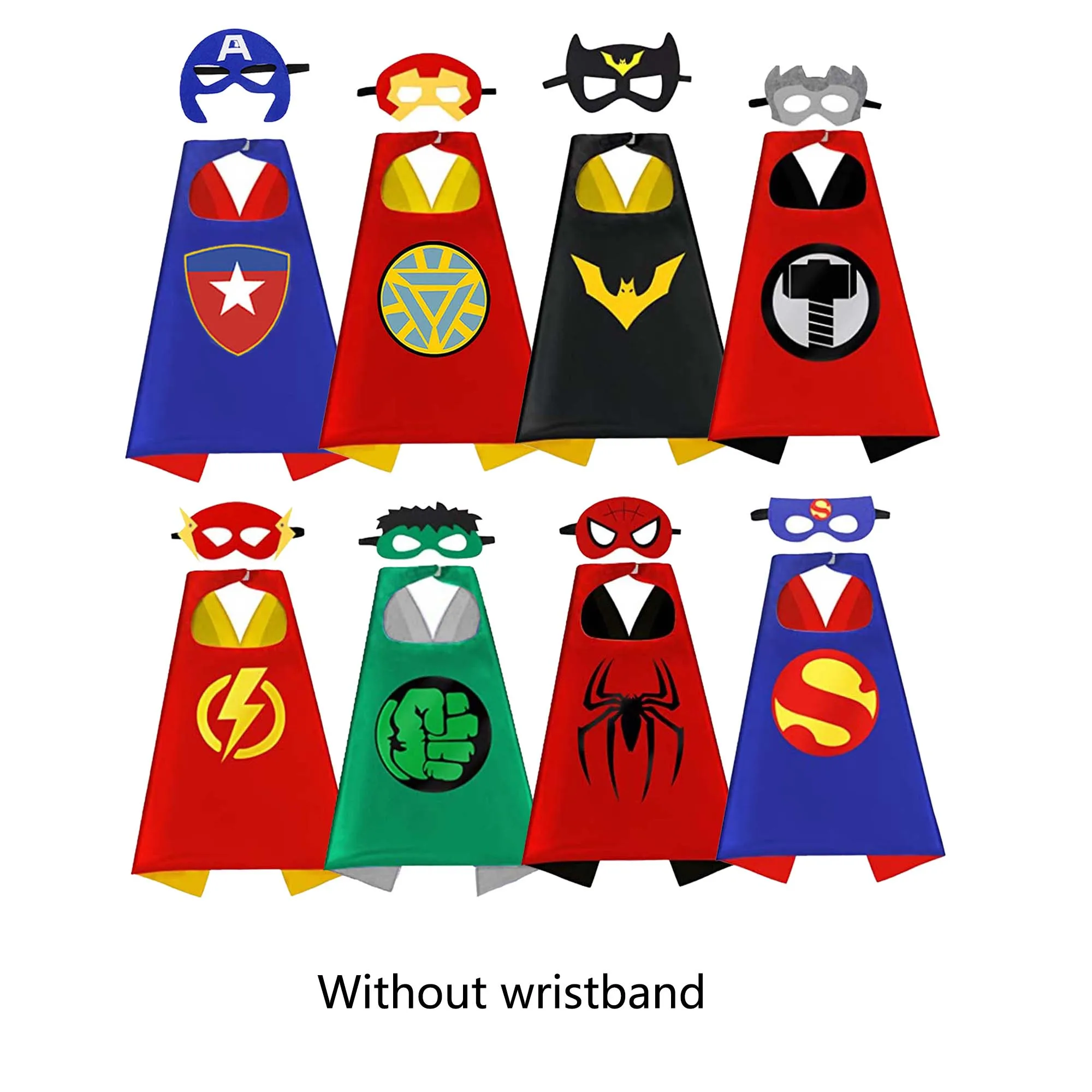 

8 комплектов, накидки супергероев для детей, крутой костюм на Хэллоуин, фестиваль косплея, искусственное платье для мальчиков