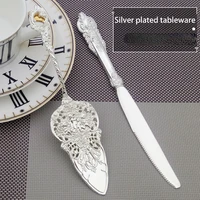 palace silver plated cake shovel set wedding party decoration birthday cake shovel knife baking pizza utensils