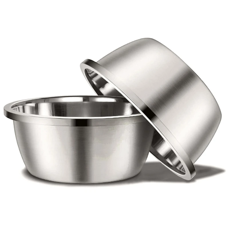 

Large Stainless Steel Dog Bowls Metal Premium Bowl for Pets Sturdy and Durable Thick Smooth Metal Food and Water Dishes