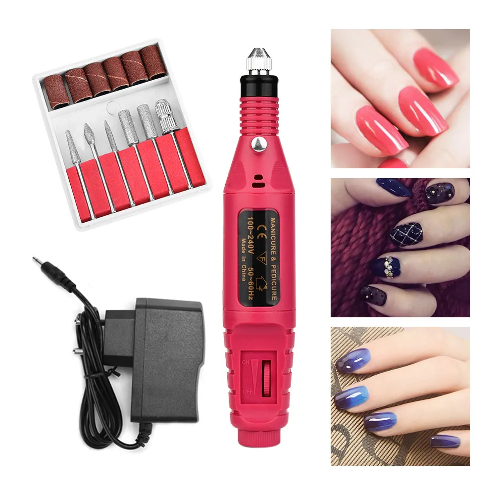 

Electric Manicure Nail Drill Machine Bits Milling Adjustable Speed 20000 RPM Gentle Polishing Art Pen Professional Kit Equipment