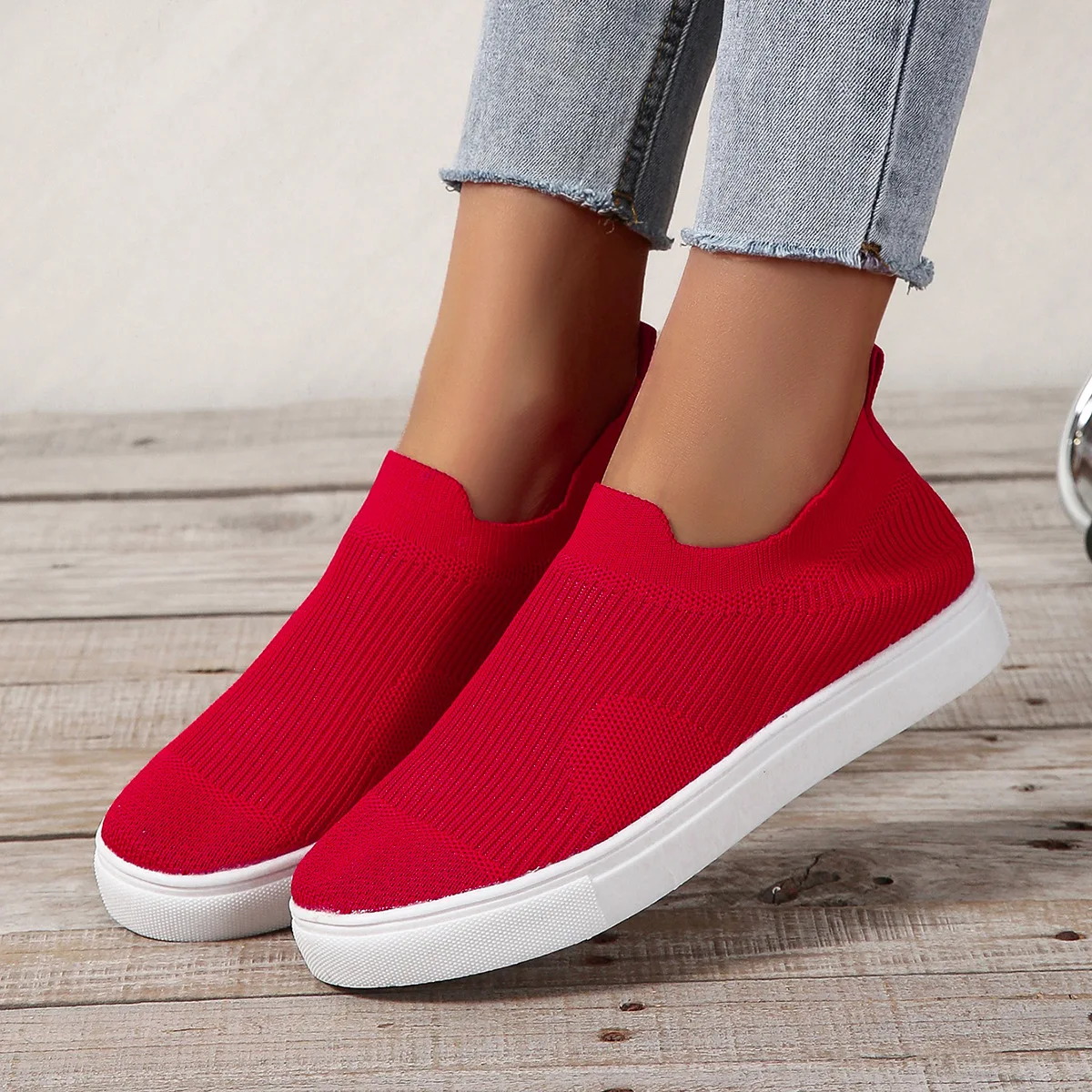 

Women's Slip On Casual Shoes 2022 Summer Mesh Ladies Comfy Loafers 35-41 Large-Sized Female Running Walking Sport Flat Sneakers