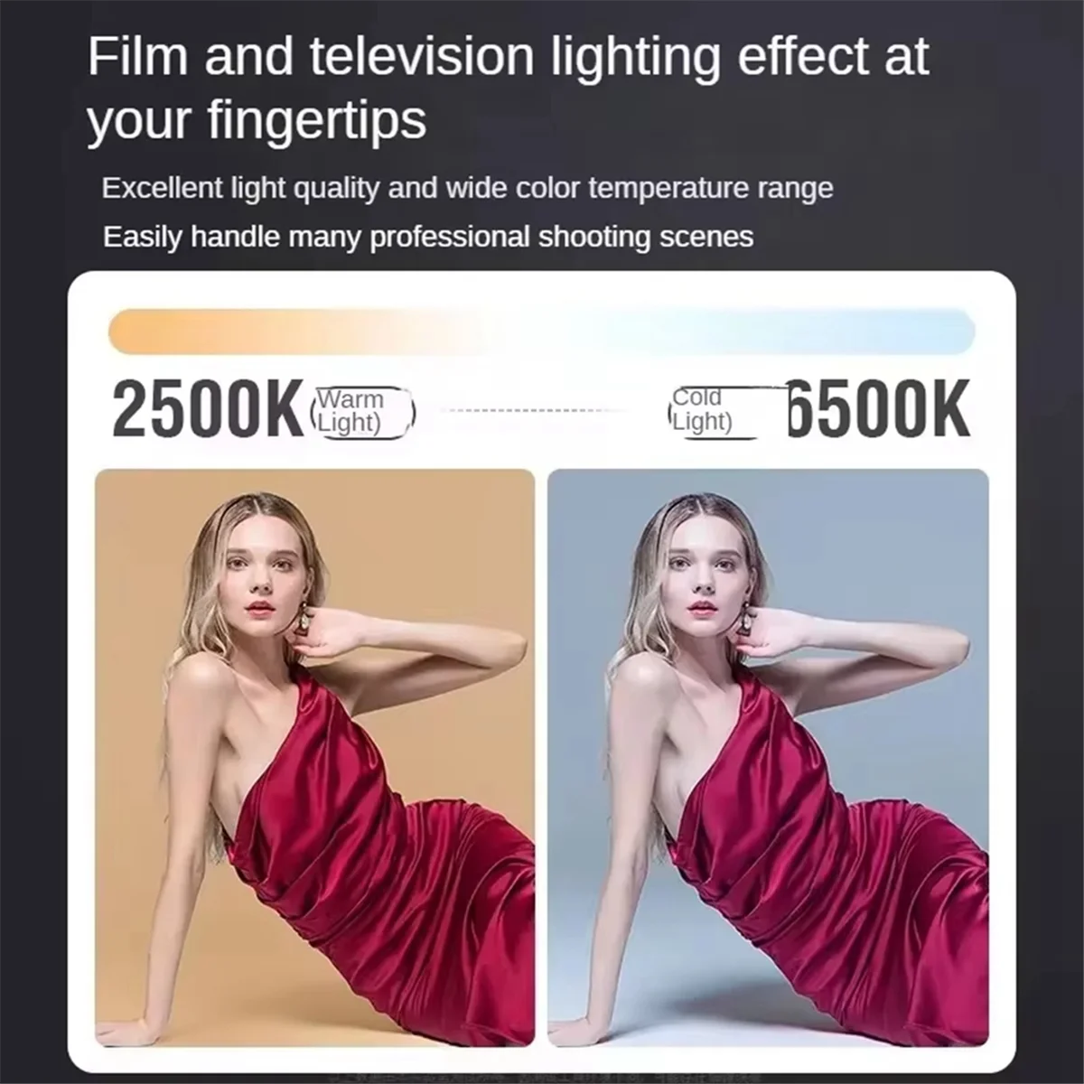 80 Вт COB видео светильник с регулируемой яркостью 2500-6500K фотографический