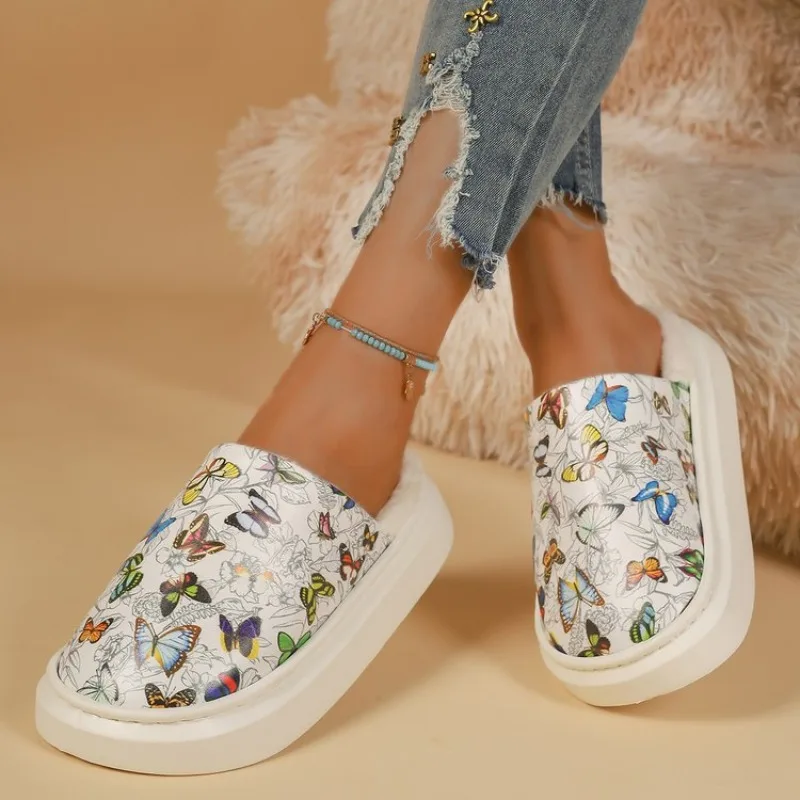 Женские модные тапочки на платформе Новинка осени туфли толстой плоской подошве