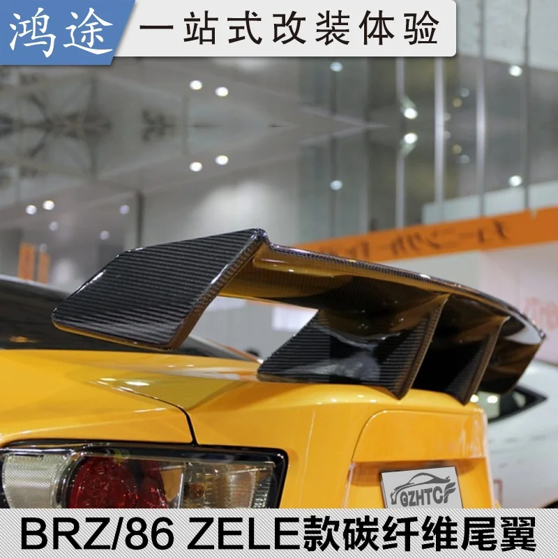 Car-styling Carbon fiber Material ZELE Style GT 86 BRZ Rear Trunk wing spoiler For Subaru Toyota GT86