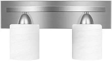 

Bathroom Vanity Light Fixture, 3-Light Modern Bathroom Lights with Glass Shade, Brushed Nickel Bath Lighting Fixtures Over Mirro