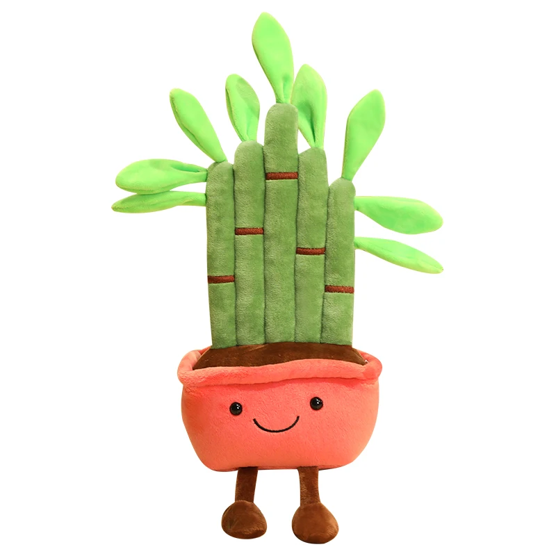 

Hot Pine Tree Plushie Doll Stuffed Plant Toys Fluffy Lucky Bamboo Doll Bookshelf Home Living Room Decor For Girl Kids Gift