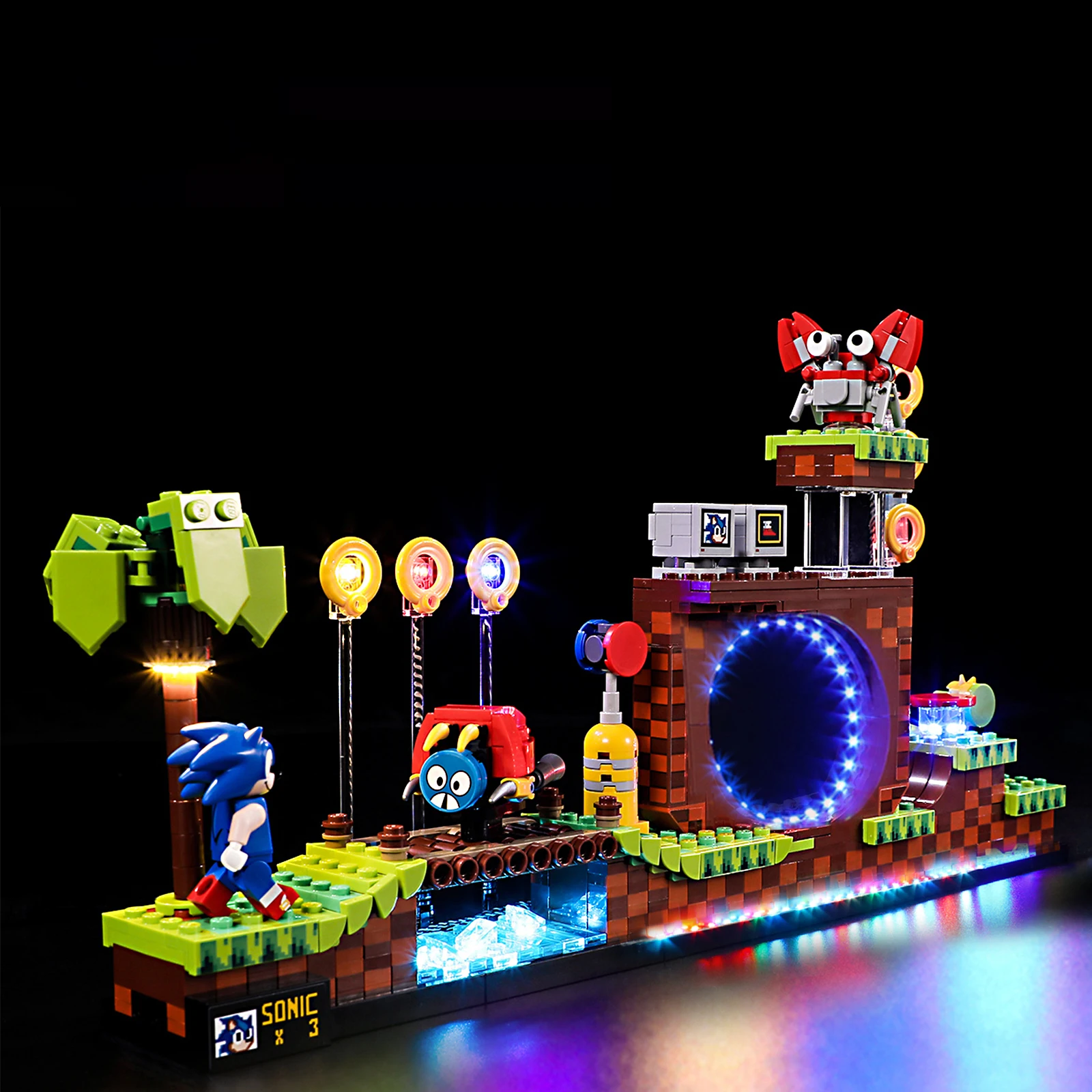 

Идея 21331 Sonic The Hedgehogs Классическая поп-игра зеленая Хилла зона строительные блоки светодиодный набор со светодиодной подсветкой 1125 шт. кирпич...