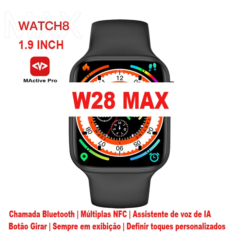 

2022 IWO Watch 8 W28 Max Smart Watch Men 1.9'' 45mm Dail Call NFC Always on Display Ringtones SOS Sports Smart Watch PK DT8 MAX
