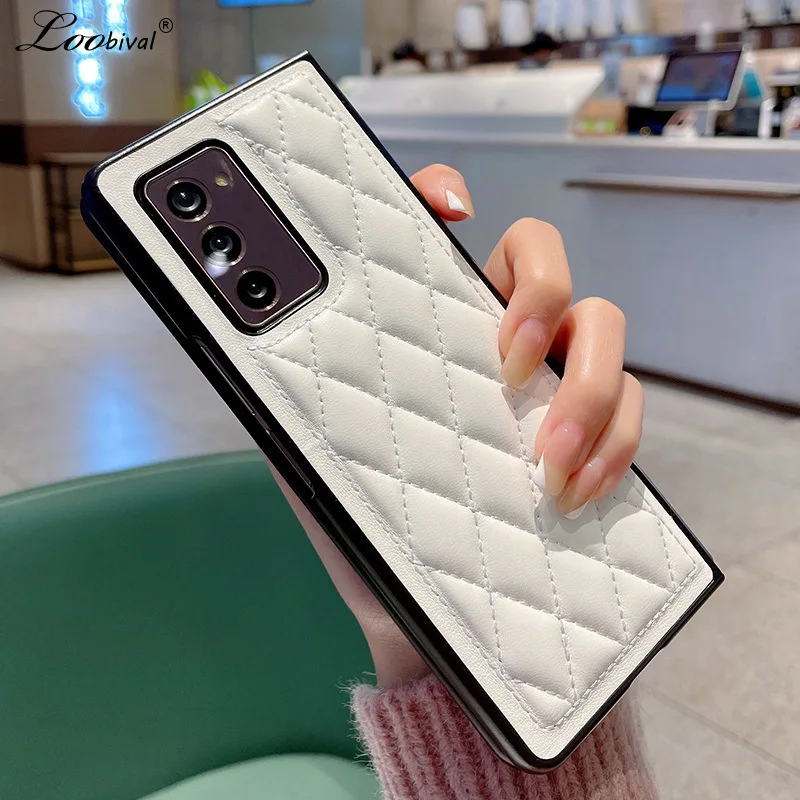 

Роскошный кожаный чехол-книжка с ромбовидным узором для Samsung Galaxy Z Fold 3