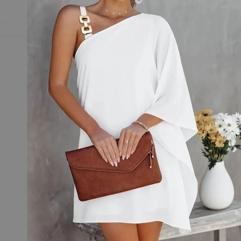

Elegant casual sexy slim print 2023 new dress, Summer Print Sexy Mini Dress Elegant Irregular Party Gown Women's Fashion One Sho