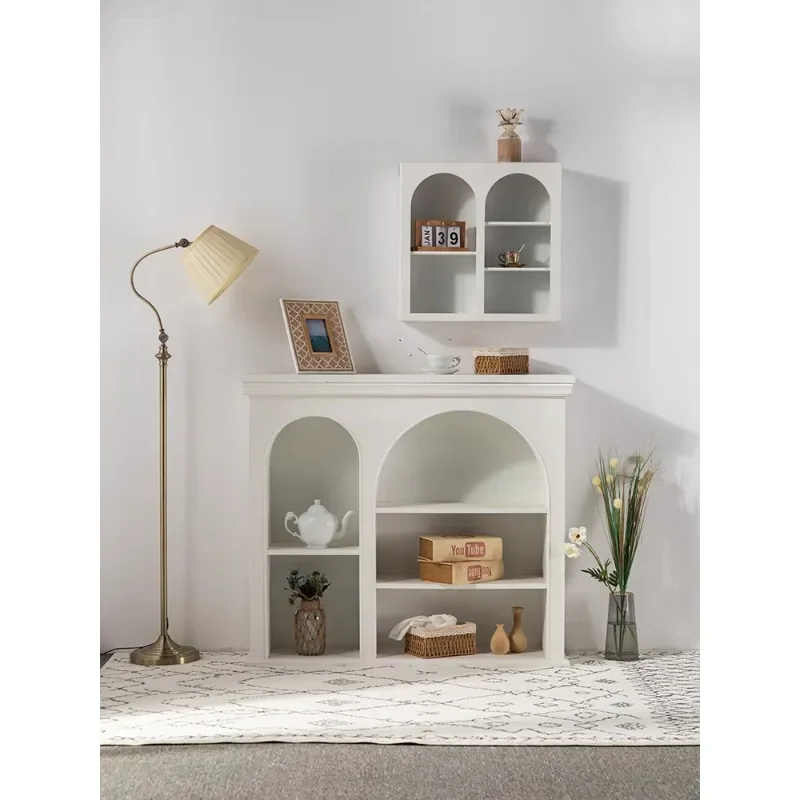 Книжный шкаф кремового цвета декоративная полка для прихожей гостиной