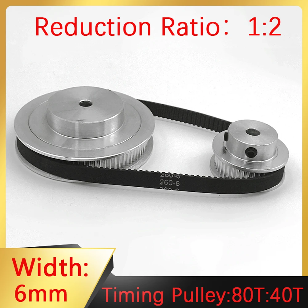 Синхронный шкив для ремня ГРМ 2GT, 80 т: 40 т, внутреннее отверстие 5-25 мм, Ширина ремня 6 мм, коэффициент снижения 1:2, колесо натяжения 3D принтер