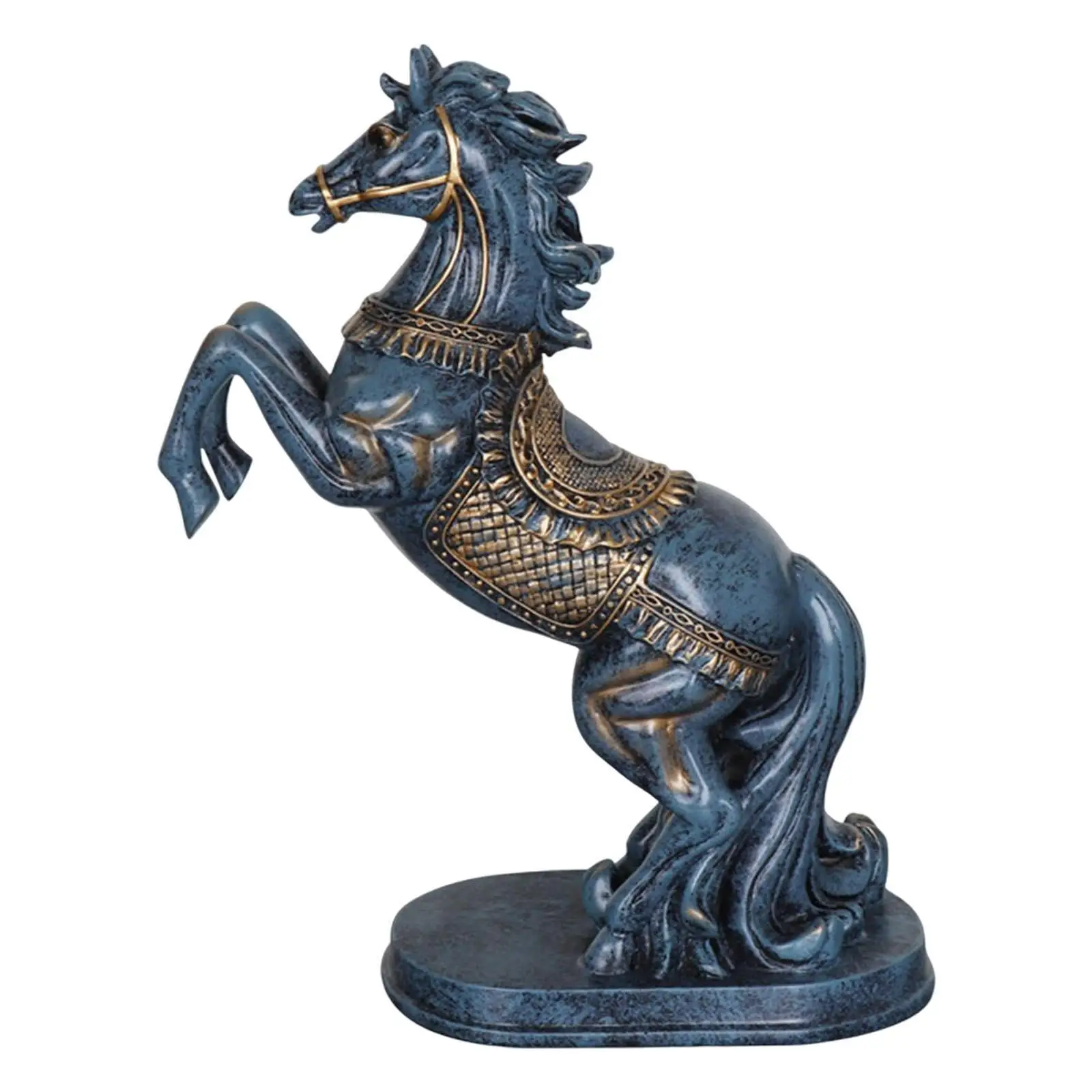 

Modern Horse Statue Resin Figurine Feng Shui for Table Wine Cabinet Ornament Black