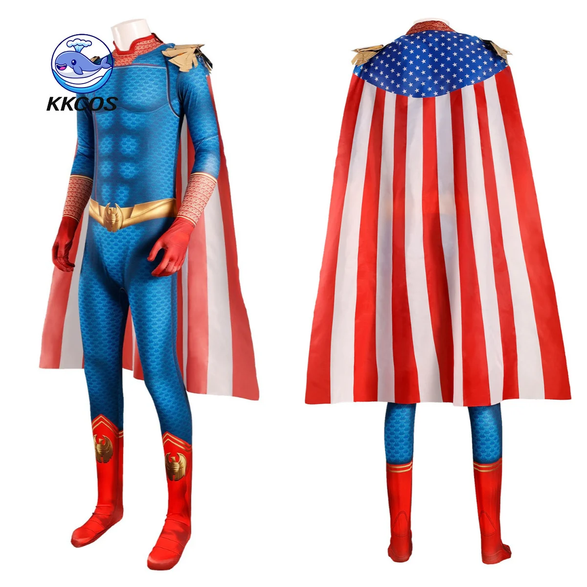 Фото Костюм для косплея Homelander из The Boys от KKCos: комбинезон, плащ, полный комплект для ролевых игр на Хэллоуин, одежда супергероя №2