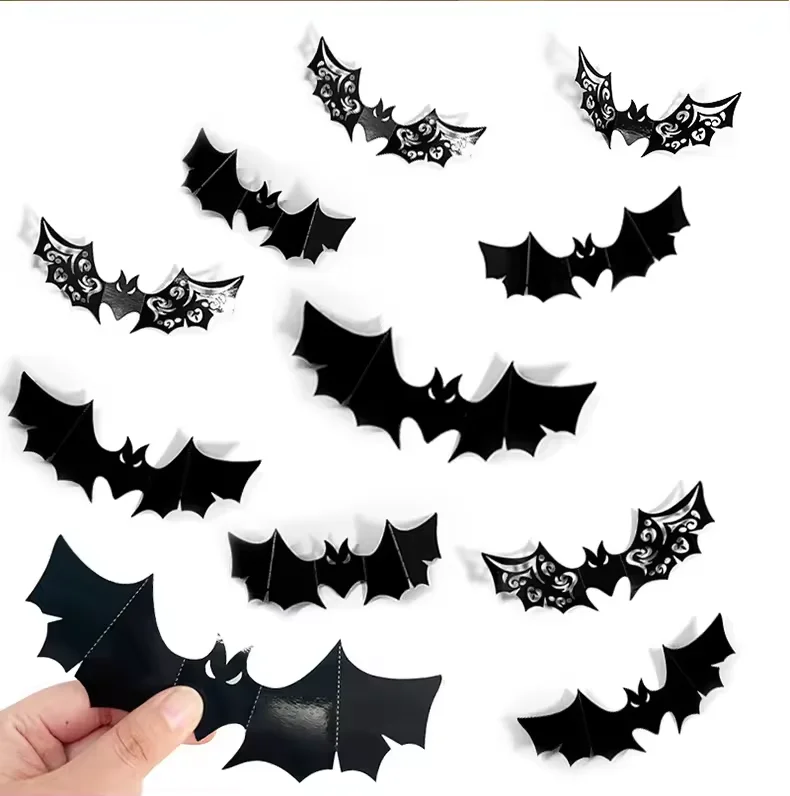 Творческий полый Хэллоуин летучая мышь 3D Трехмерная фотография декоративные