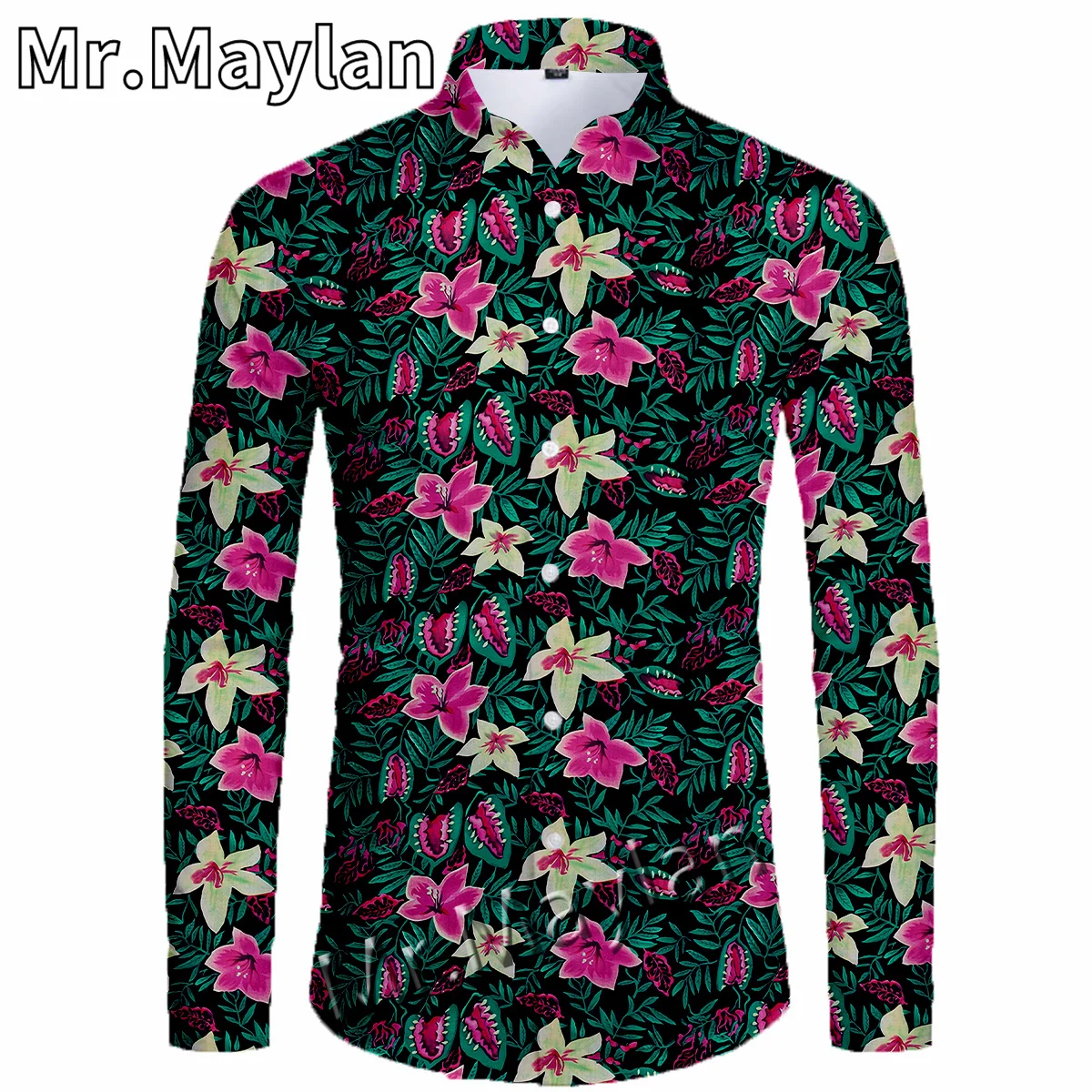 

Hawaii Style 3D Floral Shirt Men Hawaiian Shirt Spring Long Sleeve Shirt Men Shirts 2023 Oversized 5XL Camisas Masculinas-201